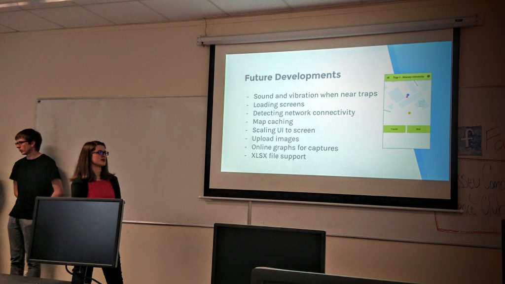 Jessica presenting on possible future improvements that could be made.