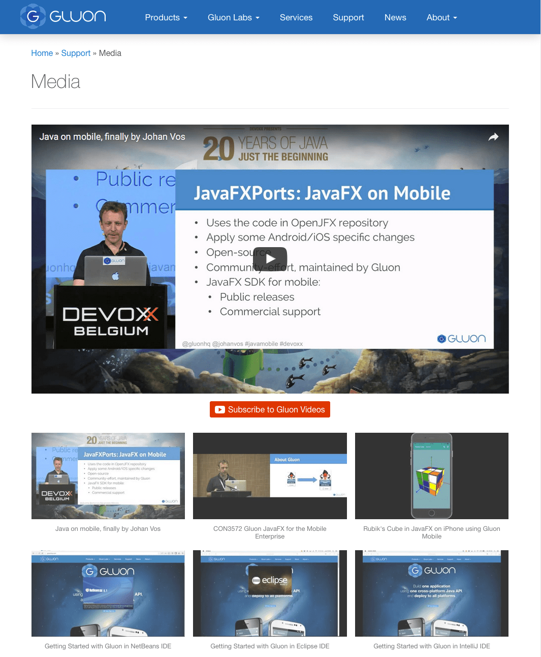 Gluon media page live