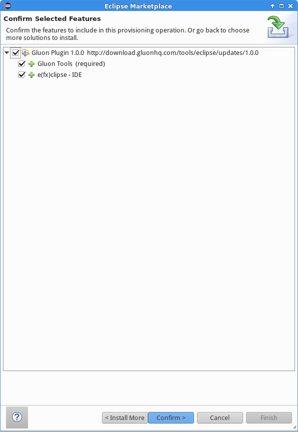 Confirm selected features