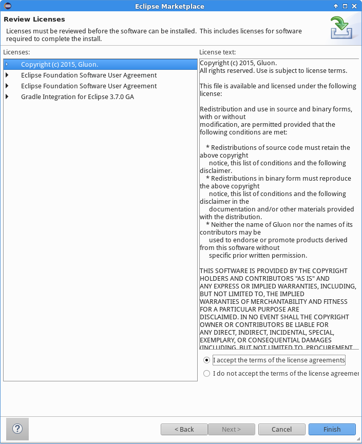 Accept license agreement