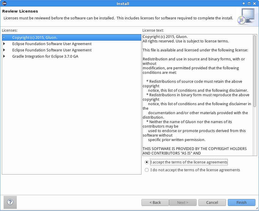 Accept license agreement